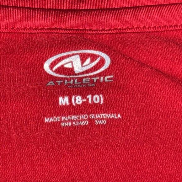 Athletic Works Red Poly V Neck Stretch Top Women's Size Medium - Picture 2 of 5